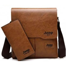Сумка Jeep и карманный бумажник коричневый