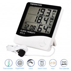 Термометр 3в1 Часы и Влажность гигрометр Clock Temperature Humidity HTC-2