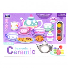Детский Чайный Набор для росписи Посуды Керамика 6 цветов Tea-Sets Ceramic 21 предмет 868-E37