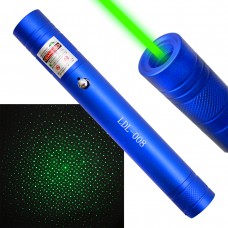 Мощная лазерная указка с 1 насадкой LDL-008 Зеленый луч Green Laser Pointer LDL-008-bl (синий)
