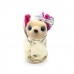 Мягкая игрушка Плюшевая Собачка с бантиком MI NI Love c золотой сумочкой с поводком Chiсhi-Зол