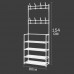 Напольная вешалка и стойка для обуви 80х29.5х154см 4 полки Белый New simple floor Clothes Rack