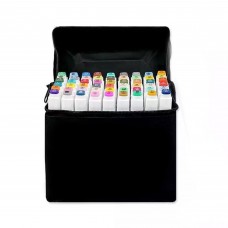 Набор профессиональных двухсторонних маркеров для скетчинга 36 цветов в чехле, белые