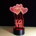 3D Ночник LED Светильник 3 режима 7 цветов Шарики Сердечки LOVE 3D Lamp Illusion