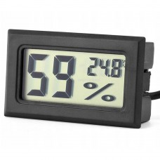 Цифровой Мини Термометр 2в1 Температура и Влажность 50х30 мм с выносным датчиком F12 Черный