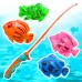 Детская игра Магнитная Рыбалка удочка 40 см и Рыбки 4 шт Fishing Game 1010