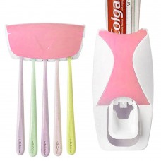 Дозатор для зубной пасты с держателем для щёток Розовый Jinxin-300
