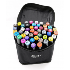 Набор профессиональных двухсторонних маркеров для скетчинга 48 цветов в чехле