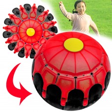 Летающий Плоский Мяч Трансформер 17х17 см с подсветкой и музыкой Blast Ball Disc для активного отдыха 97008B Черный Красный
