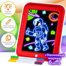 Magic Pad Волшебный Светящийся Планшет для рисования с подсветкой Красный А1510001