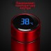 Термос 800 мл Вакуумный с датчиком температуры Нержавеющая сталь Pure Healthy Happy с ремешком Красный