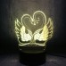 3D светильник ночник Лебеди