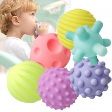 Детские Мячики Мягкие Шары 6 шт 7 см TouchBall Прорезывания зубов для малышей в мешочке