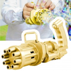 Детский Пистолет Гатлинга Мыльные Пузыри Electric Bubble Gun Игрушечное оружие Золотой G-700-1