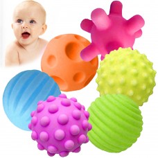 Детские Мячики Мягкие Шары 6 шт 7 см Baby Toys Прорезывания зубов для малышей от 18 мес KM231