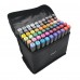 Маркеры для скетчинга 60 цветов, набор профессиональных двухсторонних маркеров для скетчинга в чехле