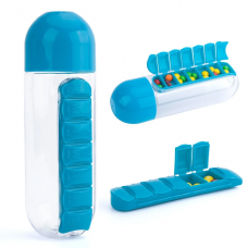 Pill & Vitamin Бутылка с органайзером для таблеток Голубая