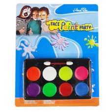 Краски для лица Набор 8 Цветов с кисточкой Круглые Face Paint Party детский Аквагрим HB-800B