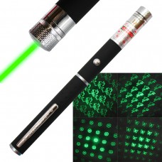 Мощная лазерная указка с 5 насадками L04-5 Зеленый луч 450 нм Green Laser Pointer