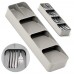 Кухонный Органайзер 5 отсеков для столовых приборов 39х11х6 см Compact Cutlery Organiser Серый