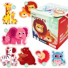 Крупный Напольный Пазл 7в1 Животные 56 деталей Animal Картонная мозаика My Best Puzzles для малышей от 3 лет