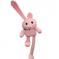 Плюшевый заяц с вытягивающимися ушками и ножками Розовый 80см