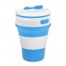 Стакан 350 мл Складной Силиконовый Collapsible coffee cup Голубой