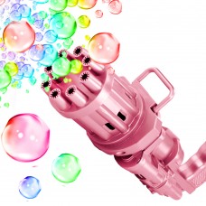 Детский Пистолет Гатлинга Мыльные Пузыри Electric Bubble Gun Игрушечное оружие Розовый G-700-1