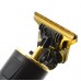 Беспроводной Триммер с дисплеем 3 насадки 2 3 4 мм БАРБЕР Черный матовый YYC USB с кисточкой и маслом на батарее Золотой LFQ-666-24
