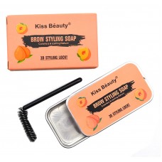 KISS BEAUTY Фиксирующее мыло воск для укладки бровей с Персиком Brow Styling Soap 10 гр 68181-03