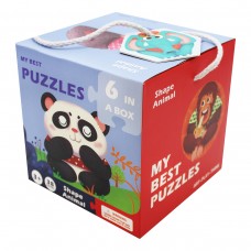 Крупный Напольный Пазл 6в1 Животные в костюмах 38 деталей Shape Animal Картонная мозаика My Best Puzzles для малышей от 3 лет