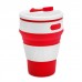 Стакан 350 мл Складной Силиконовый Collapsible coffee cup Красный