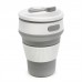Стакан 350 мл Складной Силиконовый Collapsible coffee cup Серый