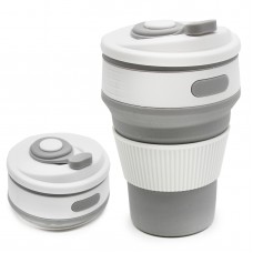 Стакан 350 мл Складной Силиконовый Collapsible coffee cup Серый