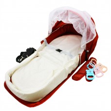 Ассорти Товаров Детская переносная колыбель кровать для путешествий с москитной сеткой и игрушками Красная