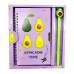 Школьный набор Ручка и Блокнот 18х11 см в линейку с замочком Авокадо Avocado Time Фиолетовый  HN-008