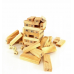 Wiss Toy Деревянная Детская Мини игра Падающая Башня 54 детали 21 х 7 х 7 см с Кубиком для развития мелкой моторики и логики