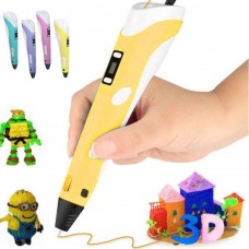 3D Pen Ручка для творчества Мир Фантазии с 10 шаблонами Желтая 3DPEN-3
